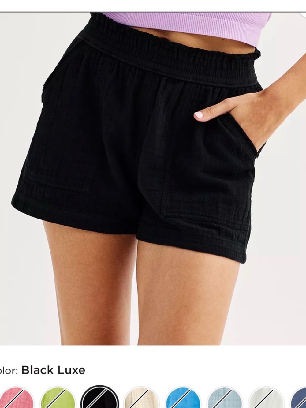 Old Navy Black High-Waist Pull-On Shorts